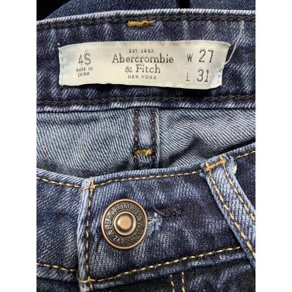 Ambercrombie & Fitch Jeans Womens Size  27 x 28  Blue Skinny Dark  Wash - Picture 3 of 6